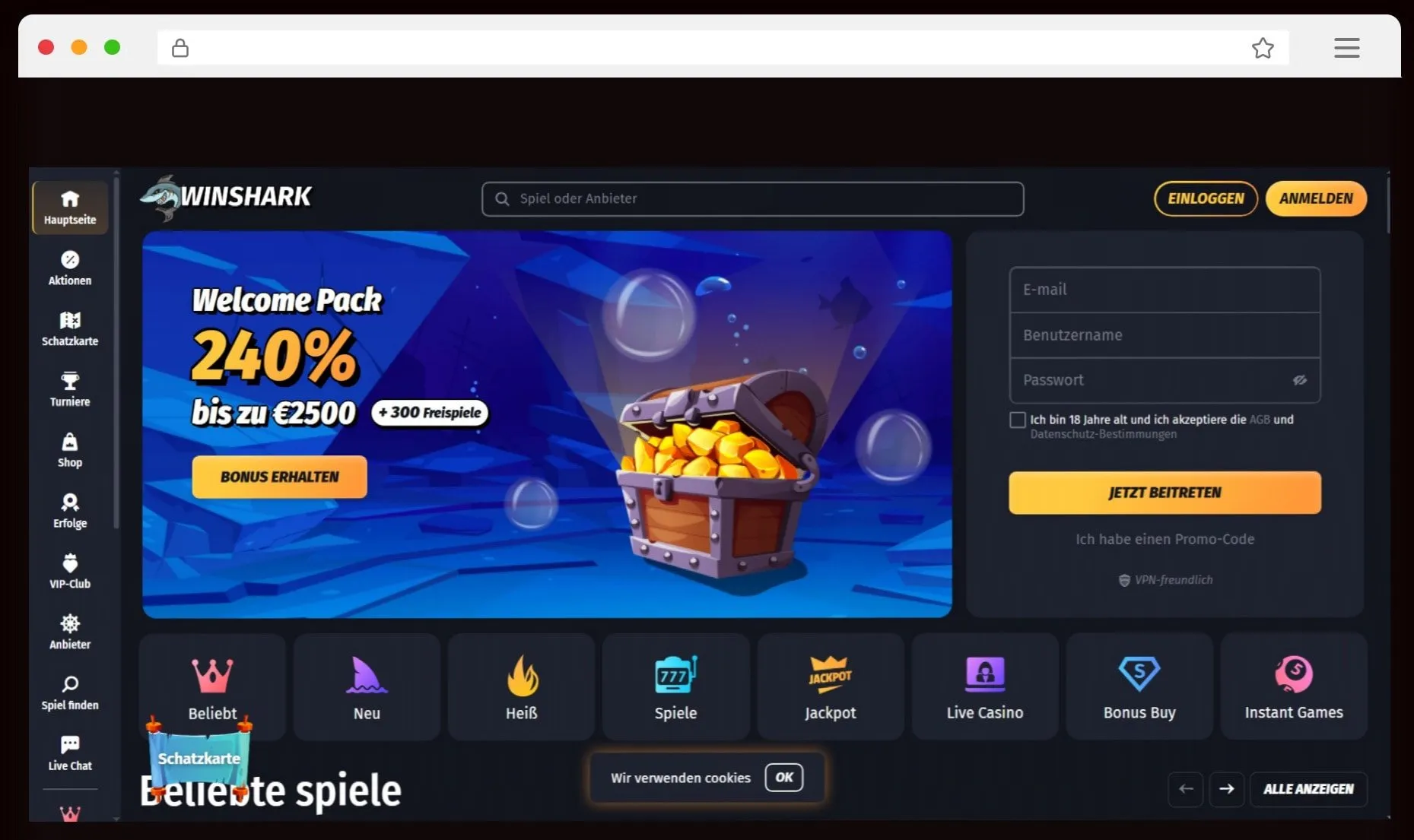 Winshark Startseite Winshark Casino Startseite